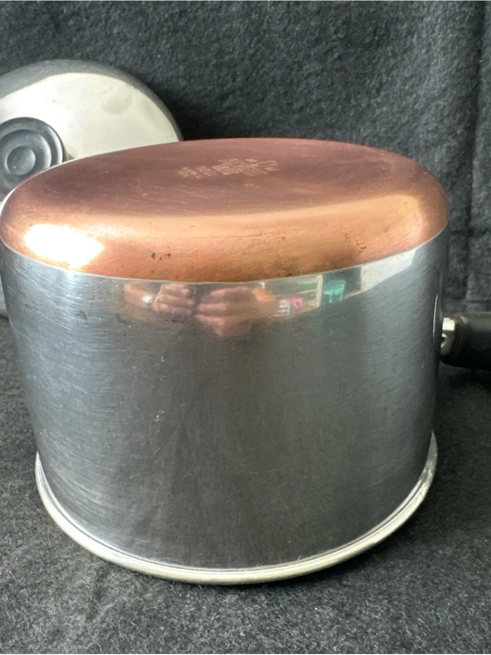 Vintage Revere Ware Sauce Pan Pot 1.5 QT Copper Bottom Clinton, IL USA W/Lid